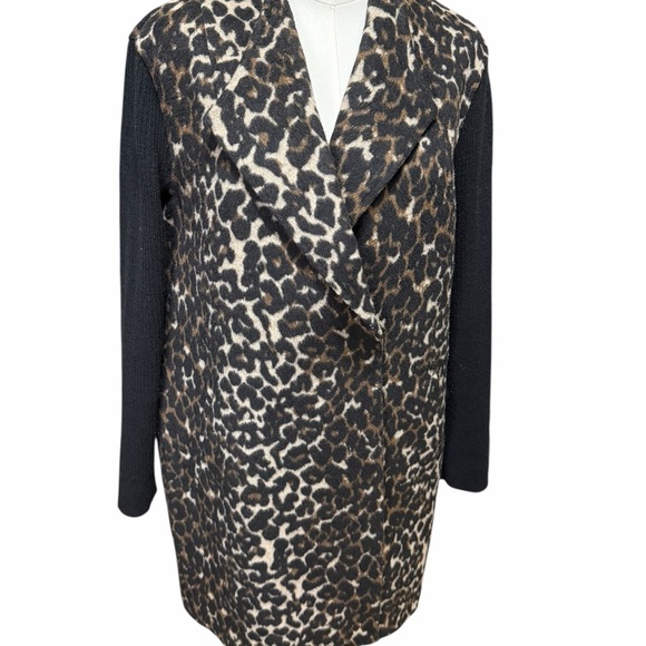 Kenneth Cole New York Jackets & Blazers - Kenneth Cole New York Cheetah Print Sweater Sleeve Coat Sz Lrg